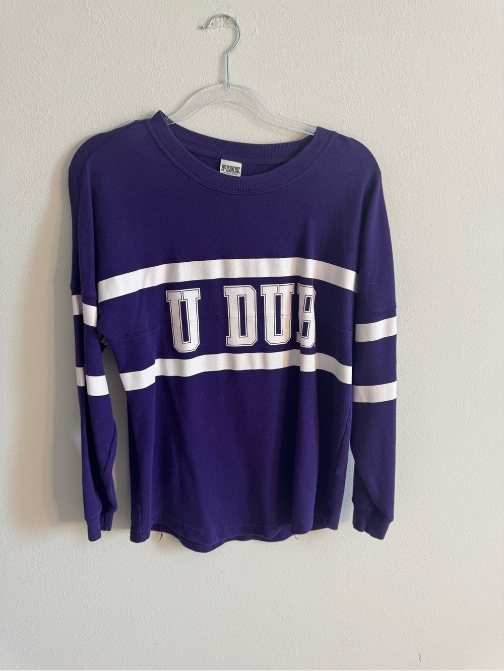 Purple 'U DUB' Striped Long Sleeve Tee